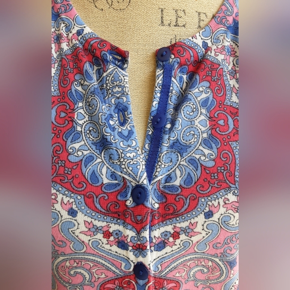 Talbots Paisley Print Long Sleeve Button Front Cardigan Sweater. - Picture 3 of 7